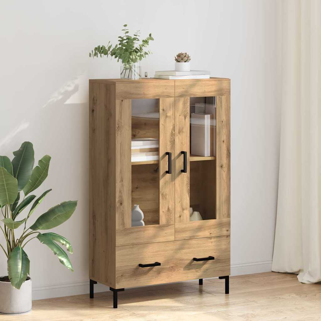 Haut Armoire avec tiroir Chêne artisanal 69,5 x 31 x 115 cm - XIOS
