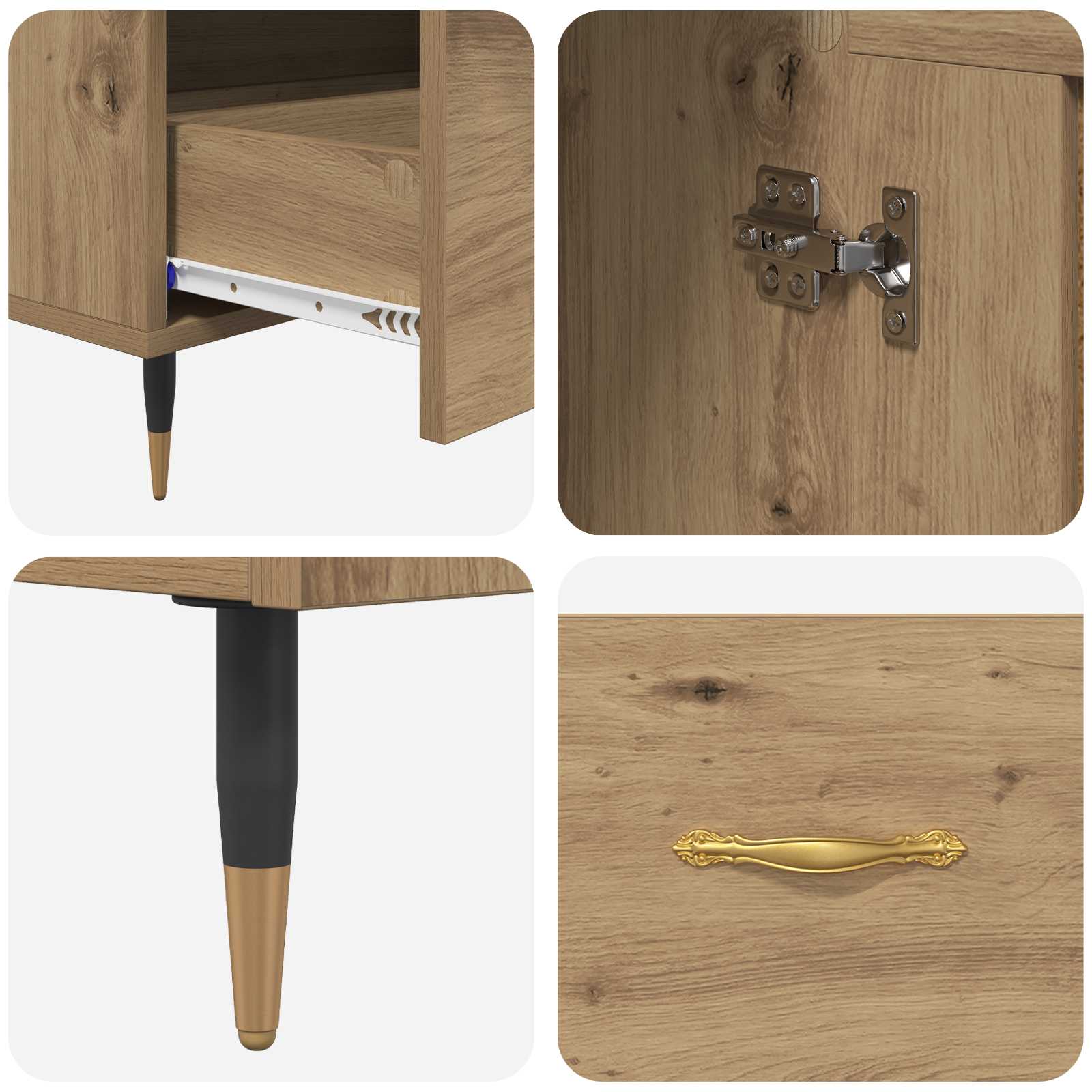 Haut Armoire avec tiroir Chêne artisanal 69,5 x 31 x 115 cm - XIOS