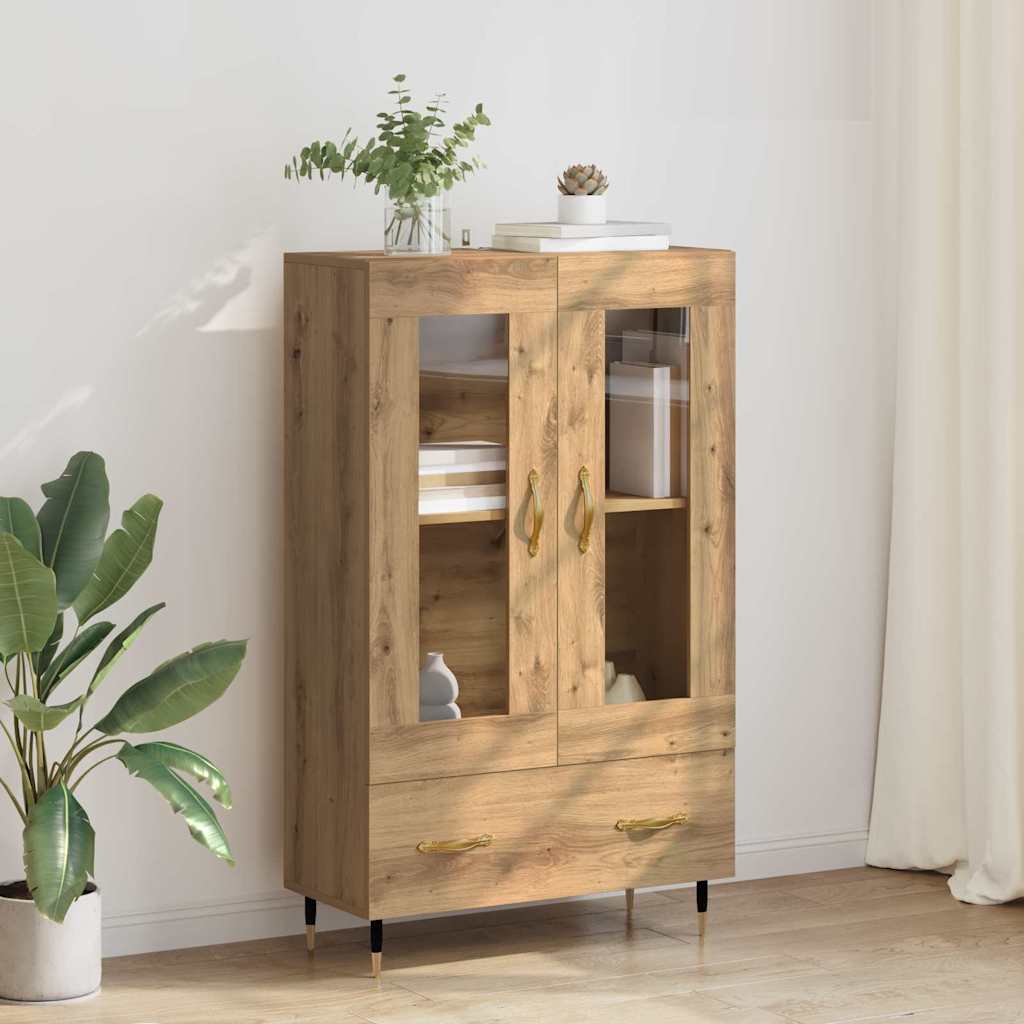 Haut Armoire avec tiroir Chêne artisanal 69,5 x 31 x 115 cm - XIOS