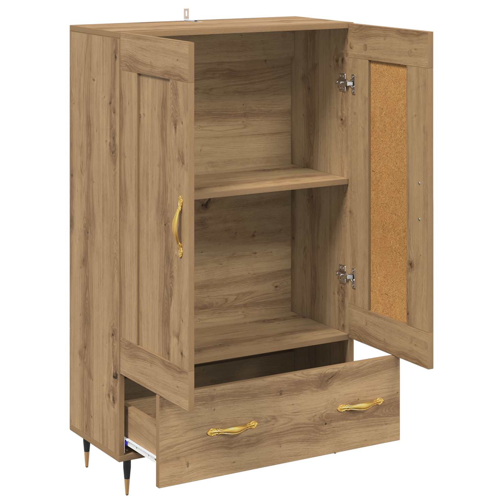 Haut Armoire avec tiroir Chêne artisanal 69,5 x 31 x 115 cm - XIOS