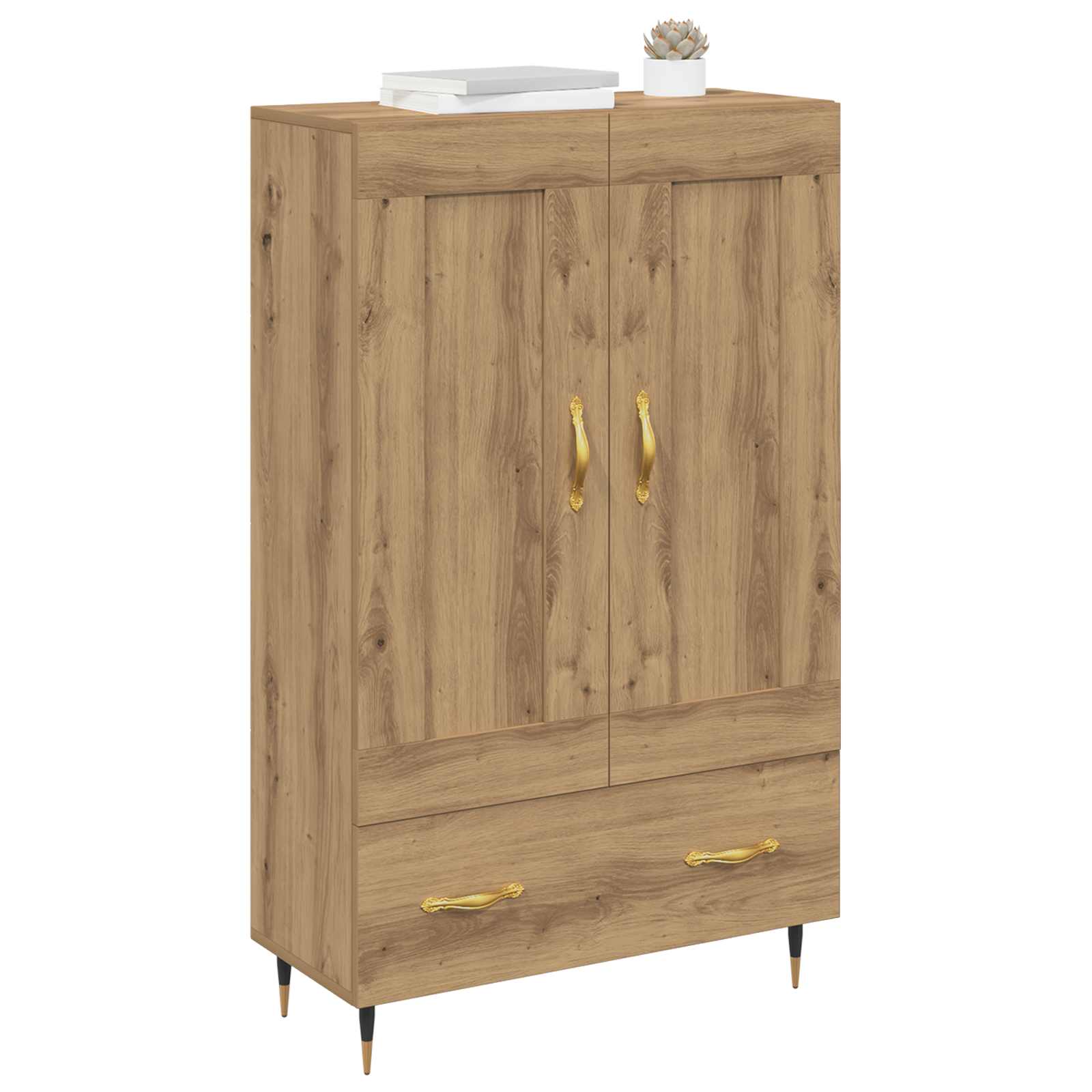Haut Armoire avec tiroir Chêne artisanal 69,5 x 31 x 115 cm - XIOS