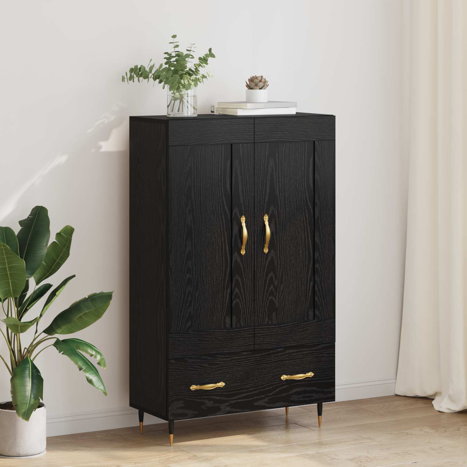 Haut Armoire Chêne noir 69,5 x 31 x 115 cm Bois d'ingénierie - XIOS
