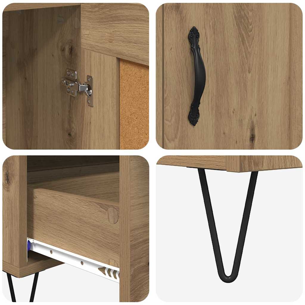 Haut Armoire avec tiroir Chêne artisanal 69,5 x 31 x 115 cm - XIOS