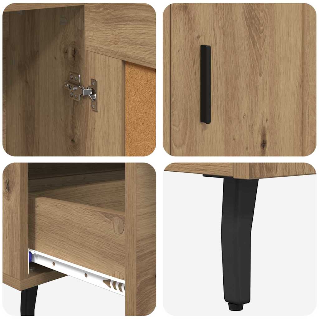 Haut Armoire avec tiroir Chêne artisanal 69,5 x 31 x 115 cm - XIOS