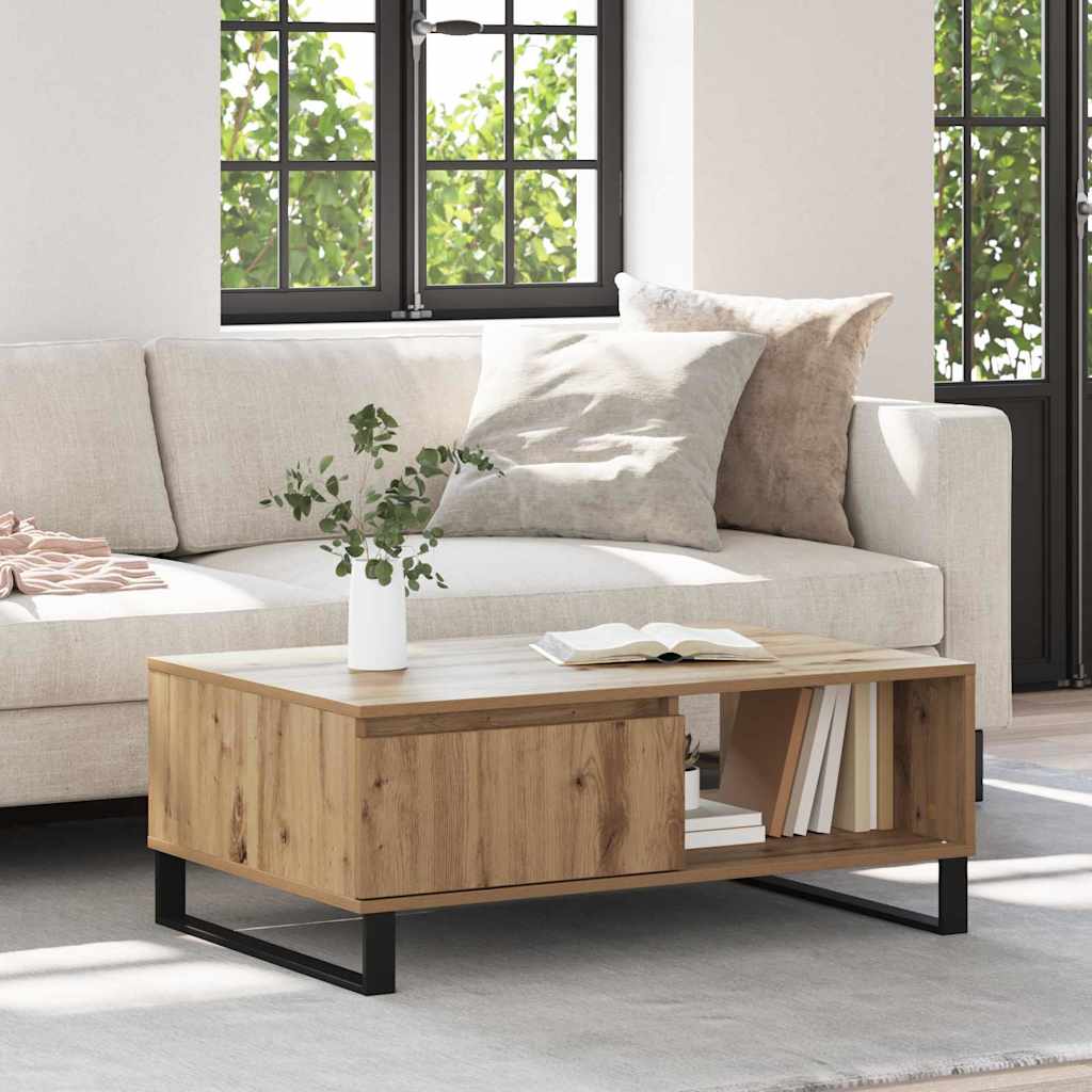 Table basse Chêne artisanal 90 x 60 x 35 cm Bois d'ingénierie - XIOS