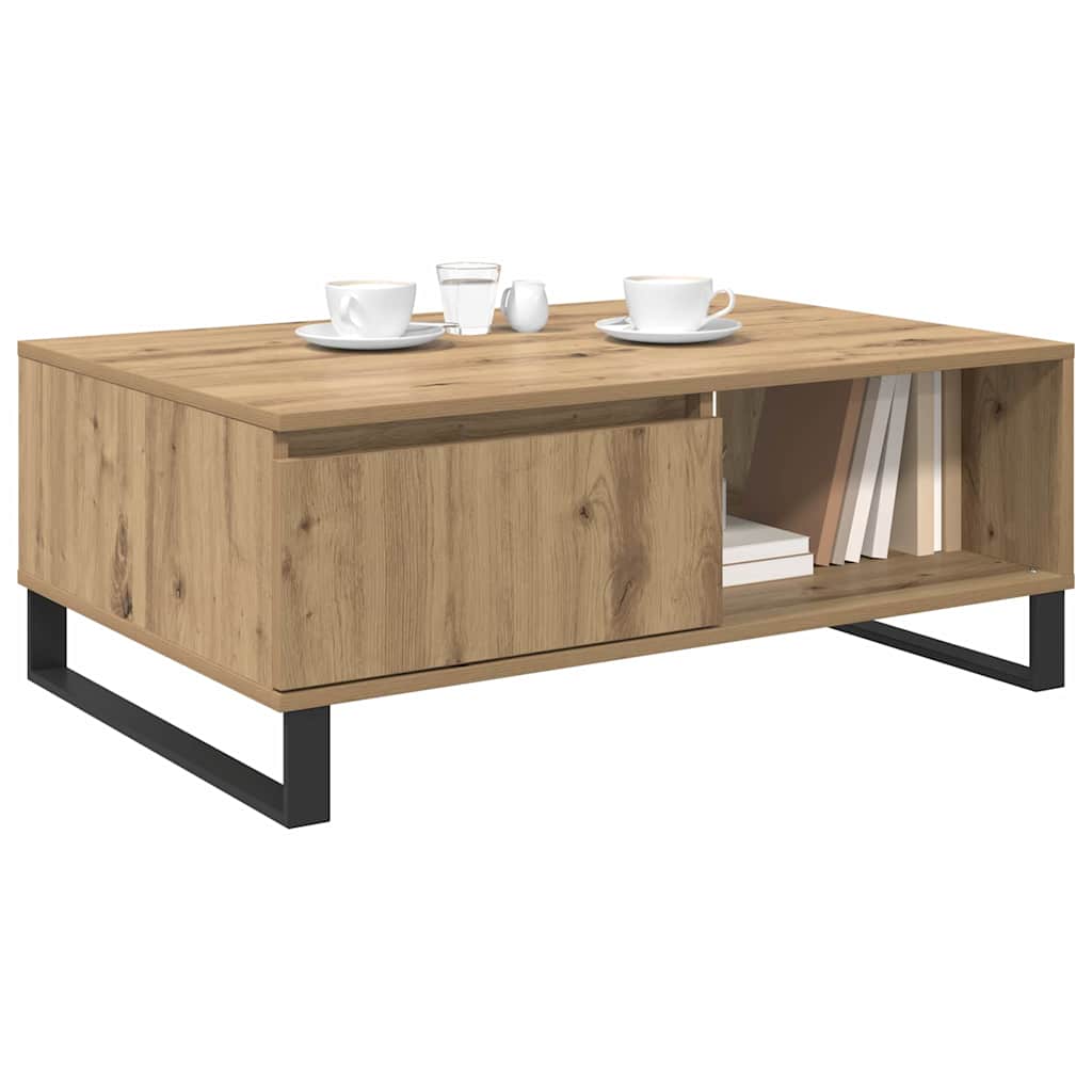 Table basse Chêne artisanal 90 x 60 x 35 cm Bois d'ingénierie - XIOS