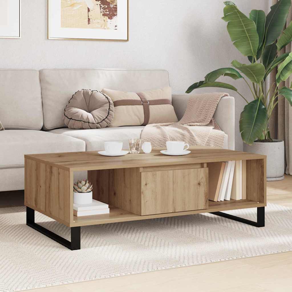 Table basse Chêne artisanal 104 x 60 x 35 cm Bois d'ingénierie - XIOS
