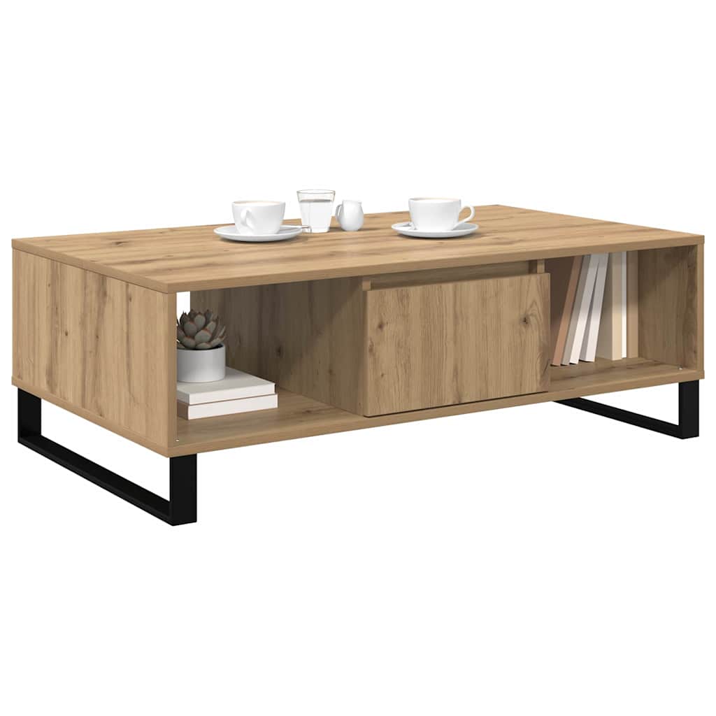 Table basse Chêne artisanal 104 x 60 x 35 cm Bois d'ingénierie - XIOS