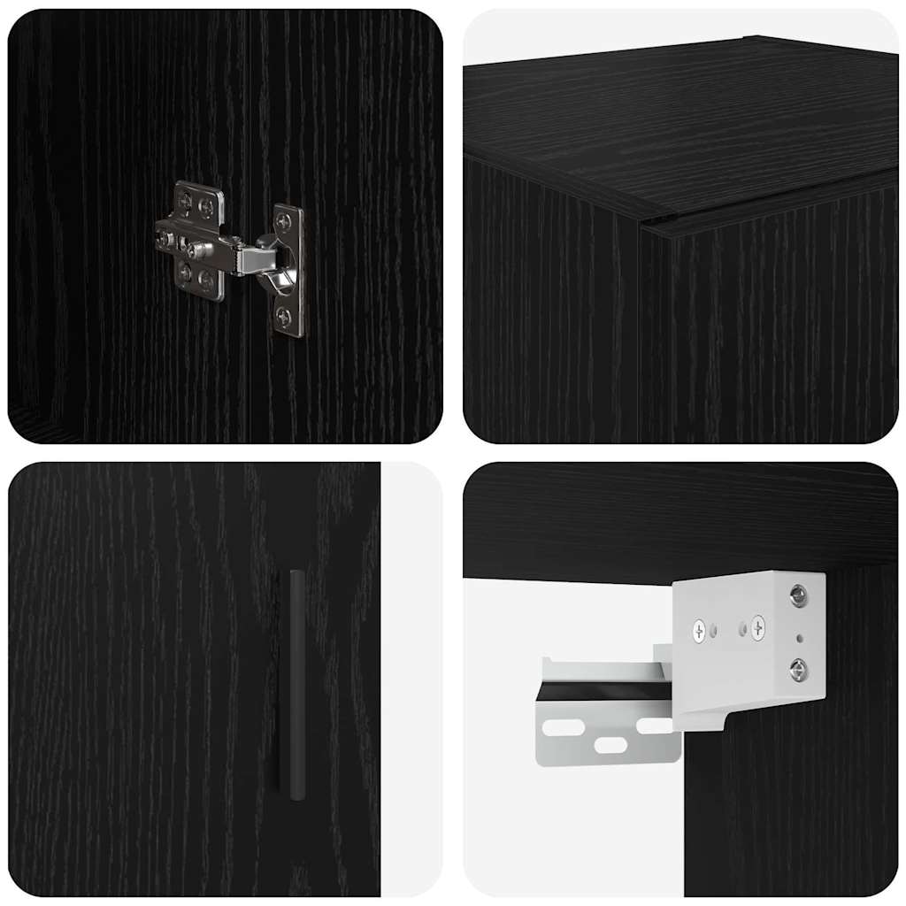 Meuble mural Chêne noir 34,5 x 34 x 90 cm Bois d'ingénierie - XIOS