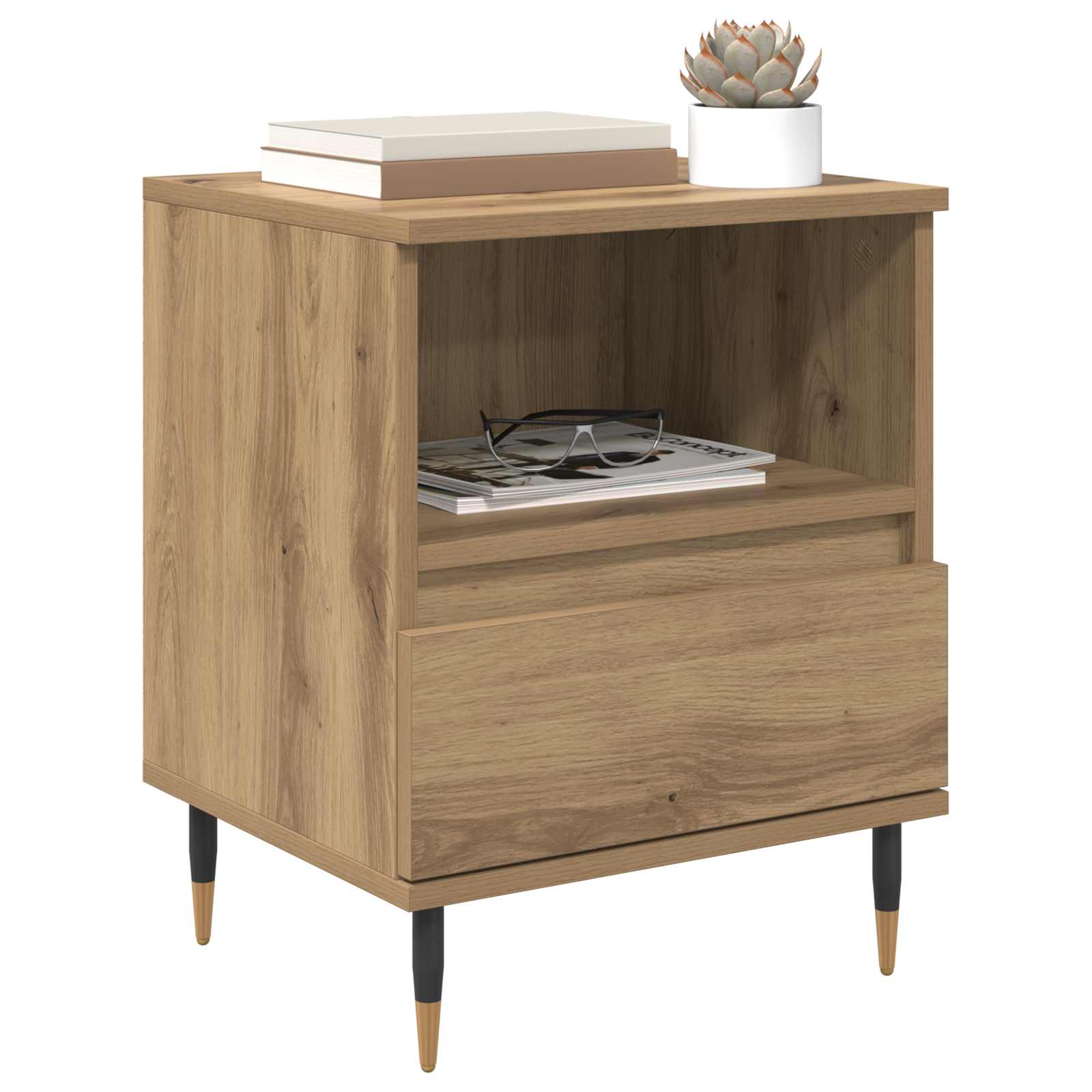 Cabinet de chevet 2 pcs Chêne artisanal 40 x 35 x 50 cm - XIOS