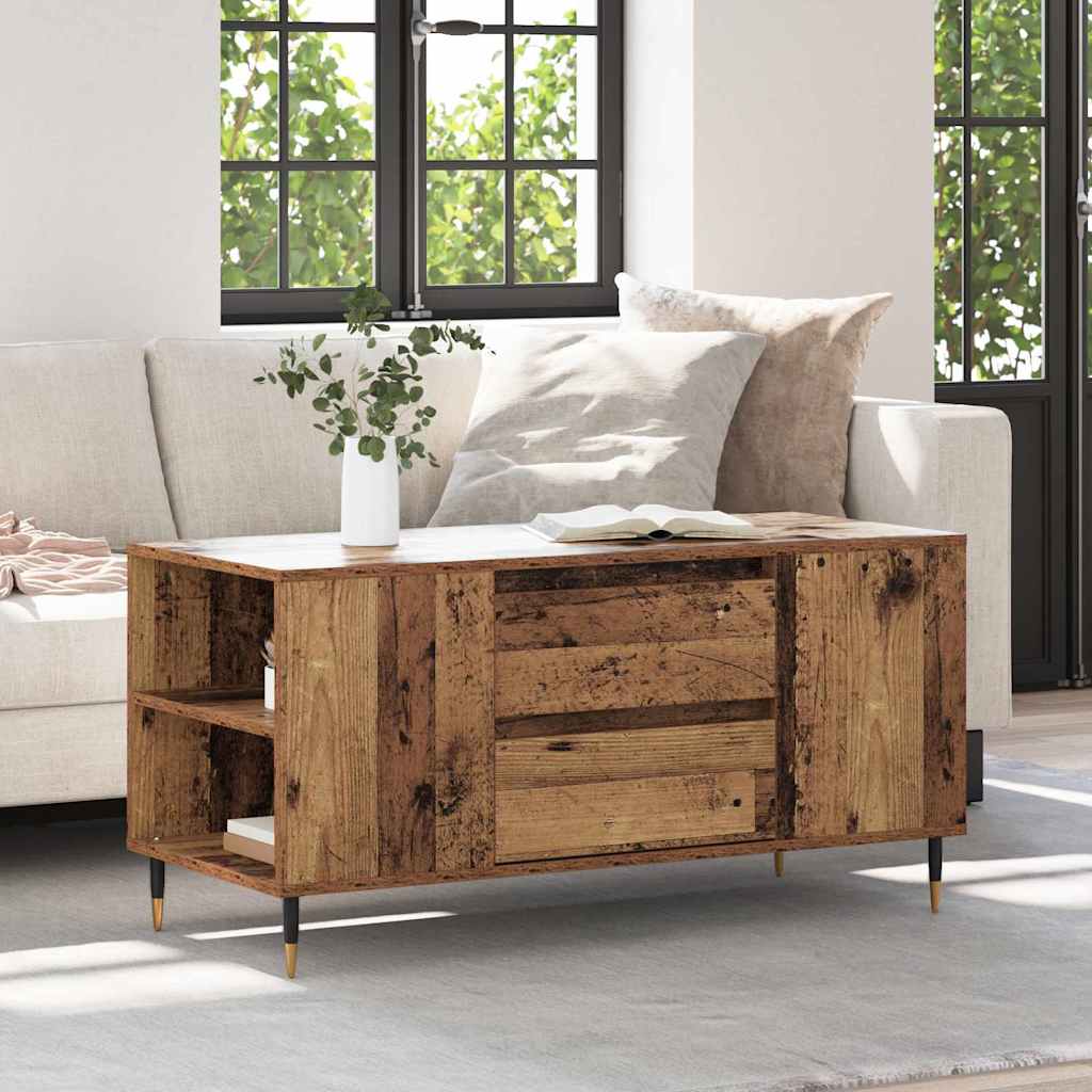 Table basse Bois ancien 102 x 44,5 x 50 cm Bois d'ingénierie - XIOS