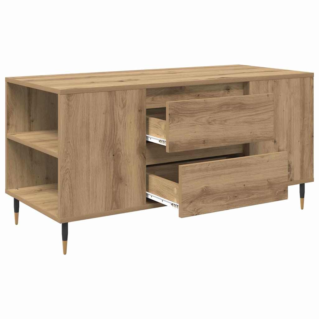 Table basse avec tiroir Chêne artisanal 102 x 44,5 x 50 cm - XIOS