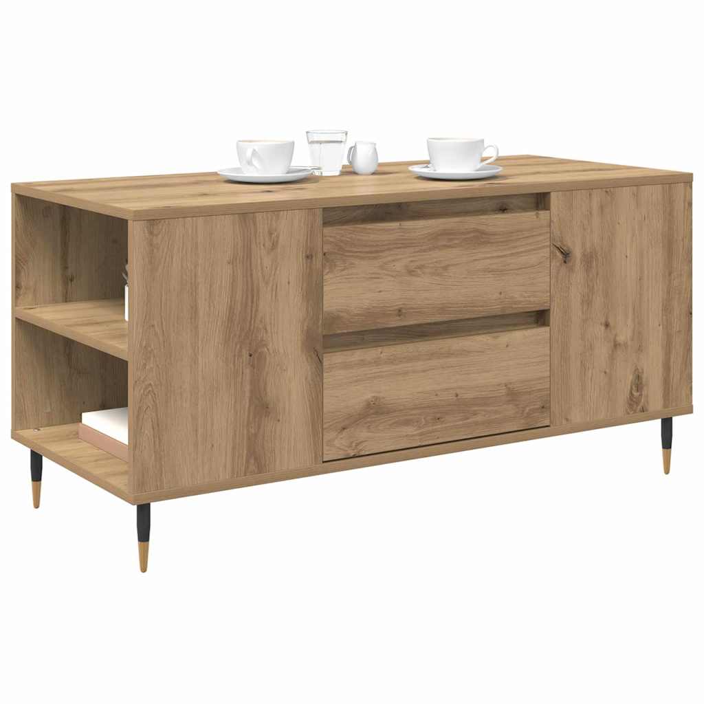 Table basse avec tiroir Chêne artisanal 102 x 44,5 x 50 cm - XIOS