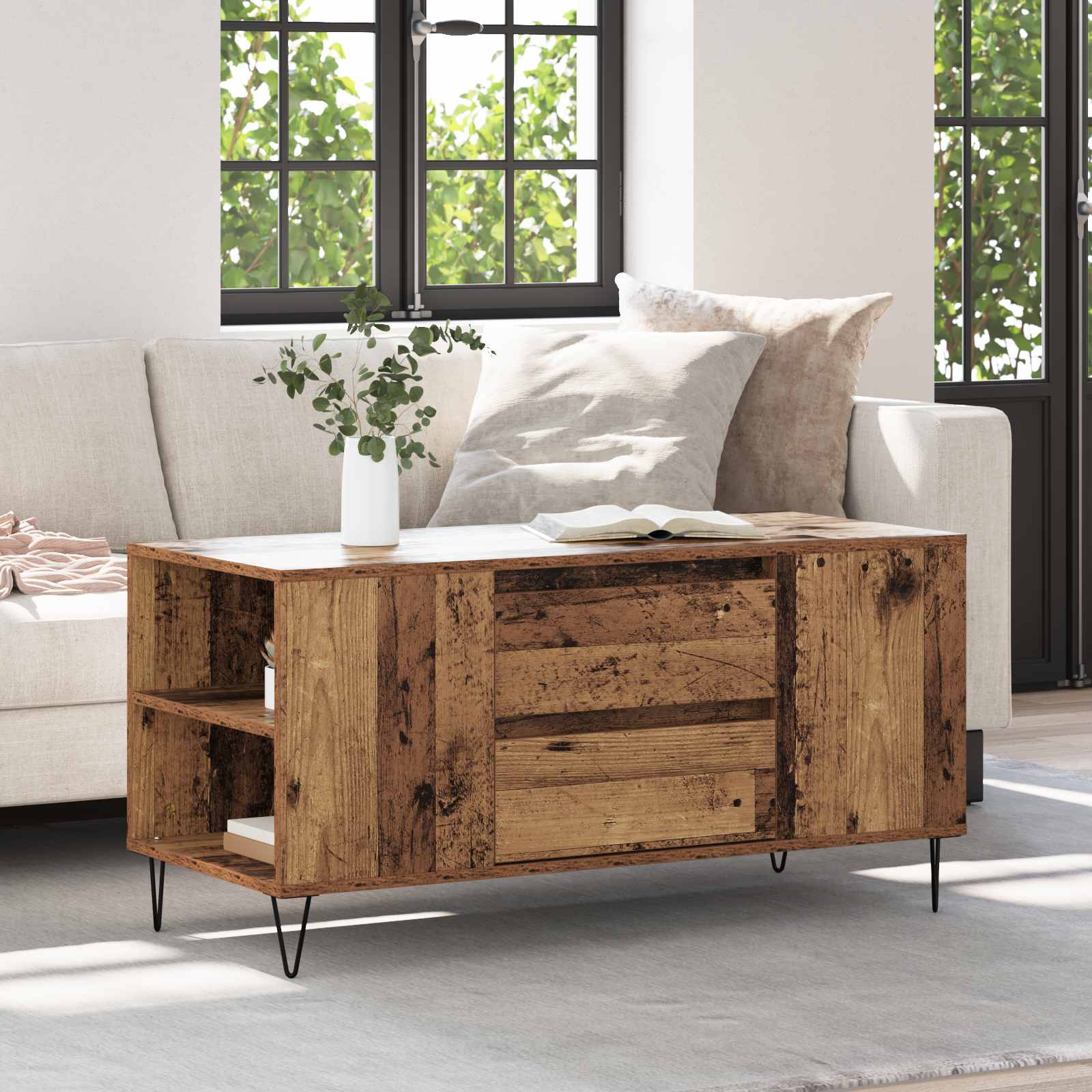 Table basse Bois Ancien 102 x 44,5 x 50 cm Bois d'ingénierie - XIOS