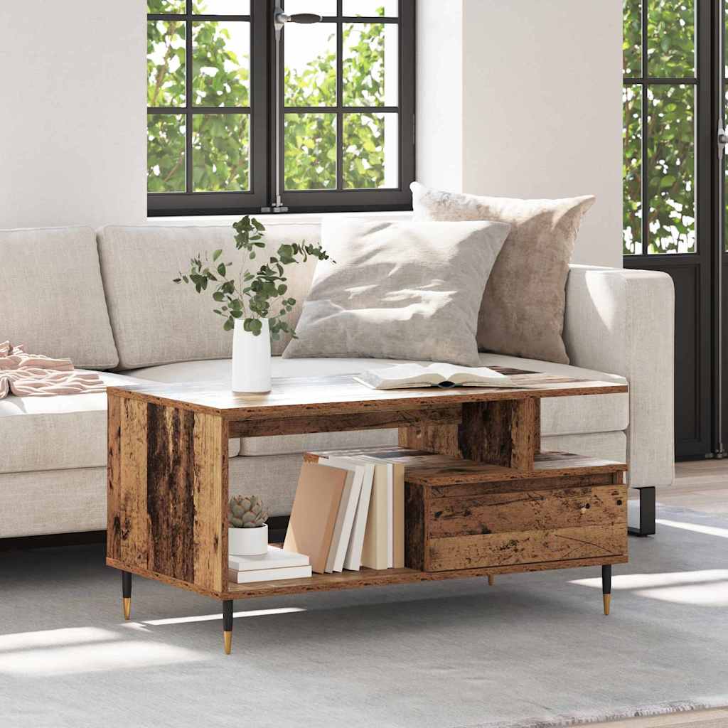 Table basse Bois ancien 90 x 49 x 45 cm Bois d'ingénierie - XIOS
