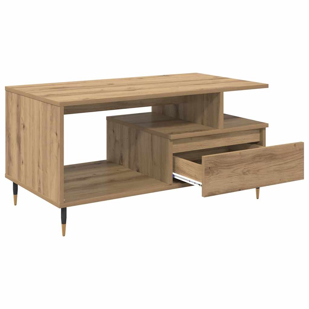 Table basse Chêne artisanal 90 x 49 x 45 cm Bois d'ingénierie - XIOS