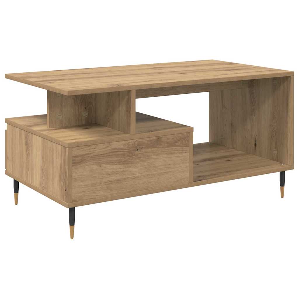 Table basse Chêne artisanal 90 x 49 x 45 cm Bois d'ingénierie - XIOS