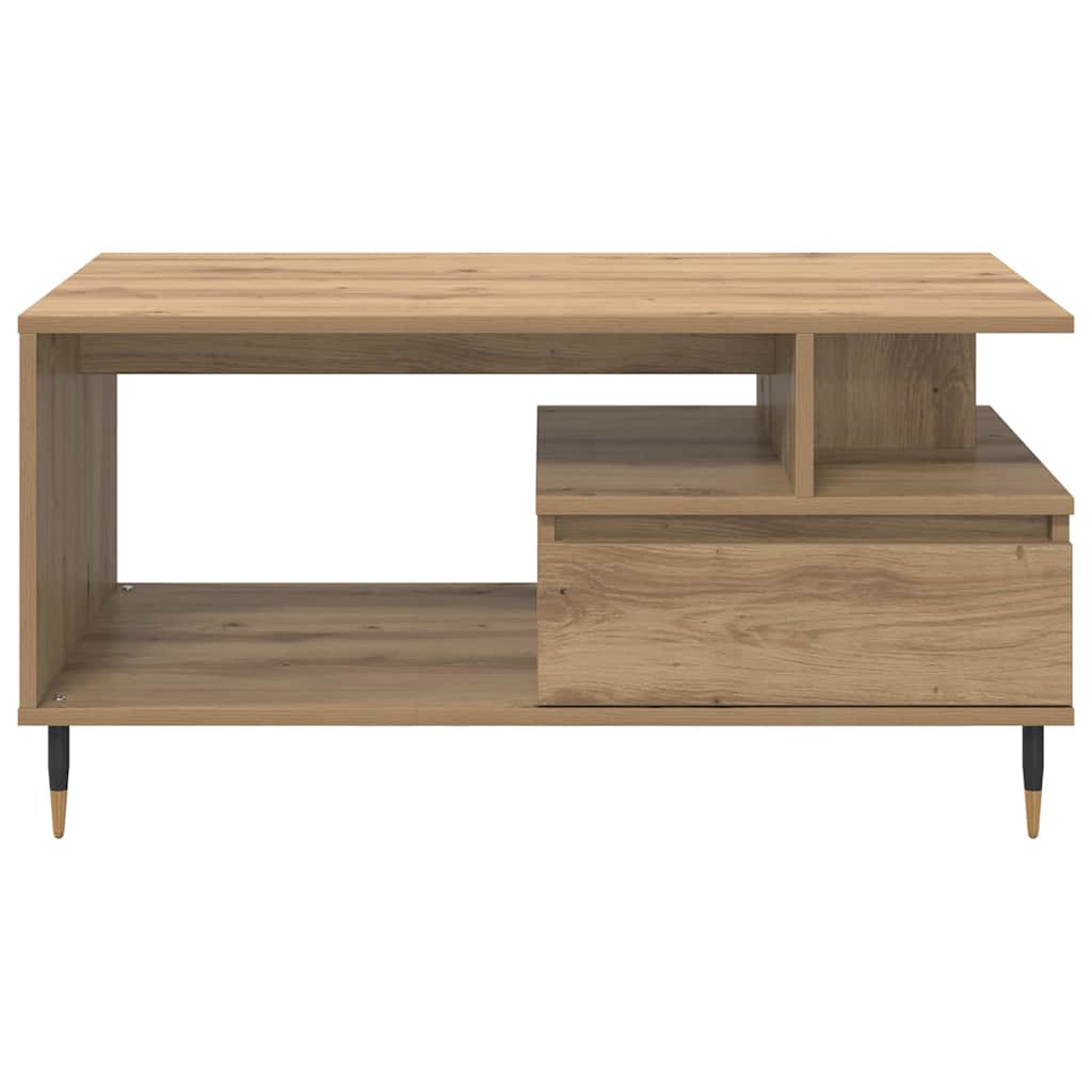 Table basse Chêne artisanal 90 x 49 x 45 cm Bois d'ingénierie - XIOS