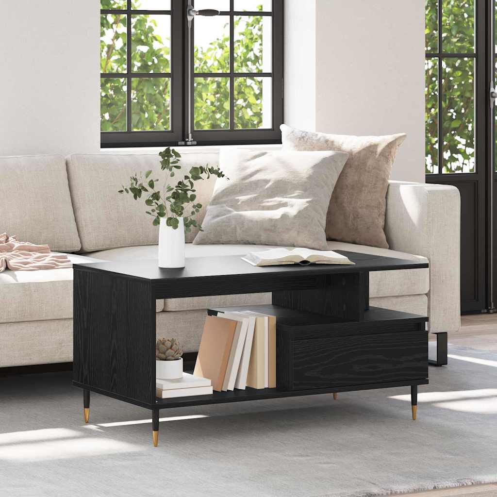 Table basse Chêne noir 90 x 49 x 45 cm Bois d'ingénierie - XIOS