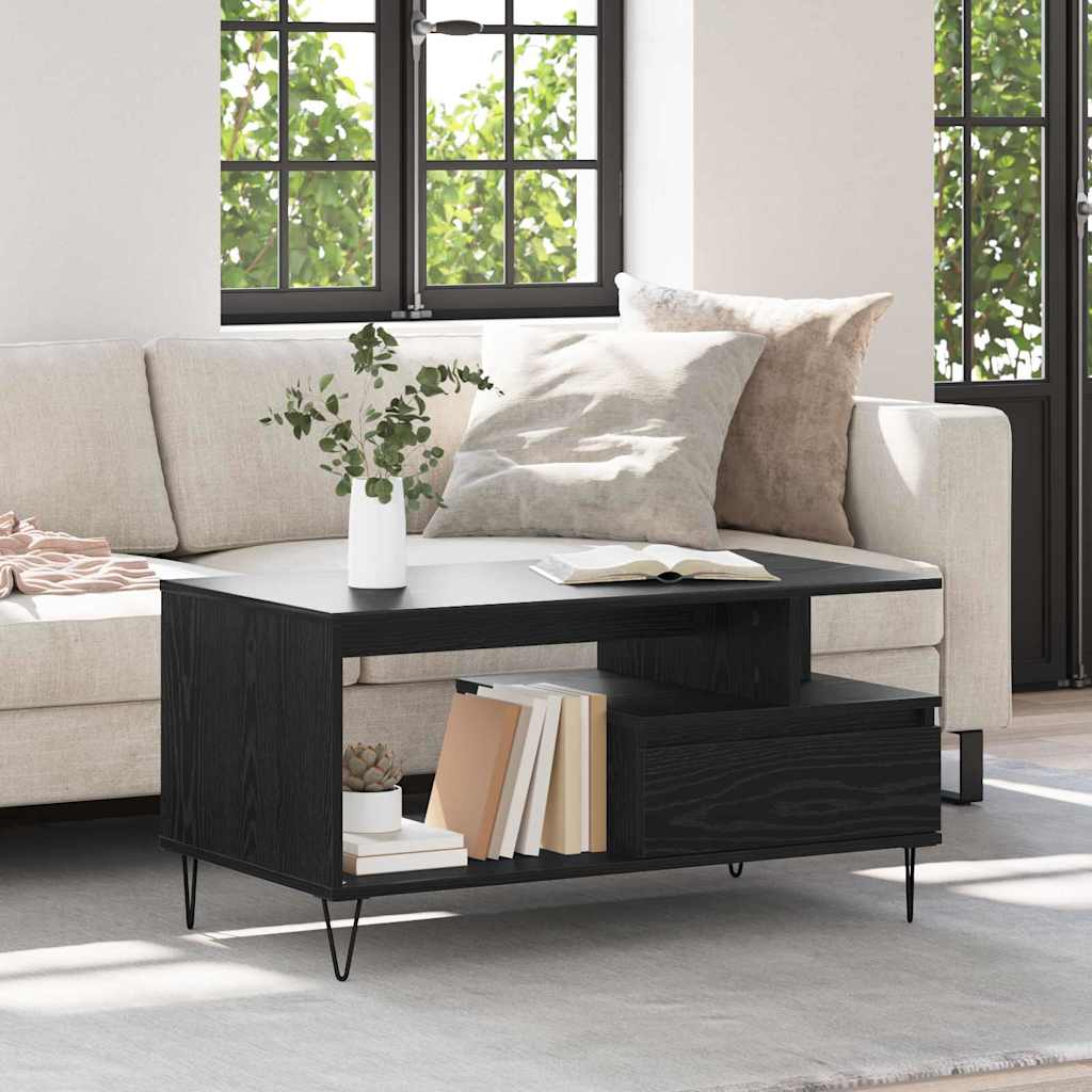 Table basse Chêne noir 90 x 49 x 45 cm Bois d'ingénierie - XIOS