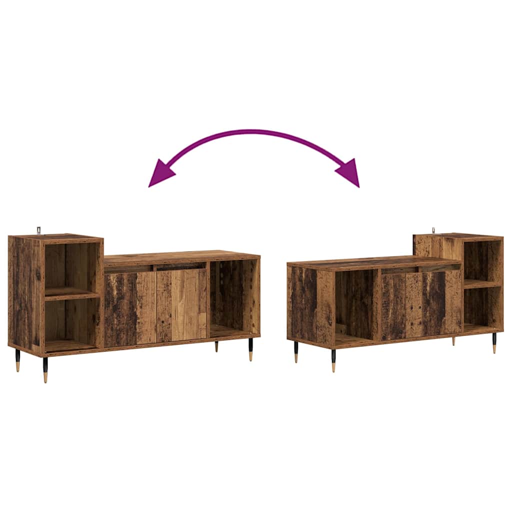 Meuble TV 100 x 35 x 55 cm Bois Ancien Bois d'ingénierie - XIOS