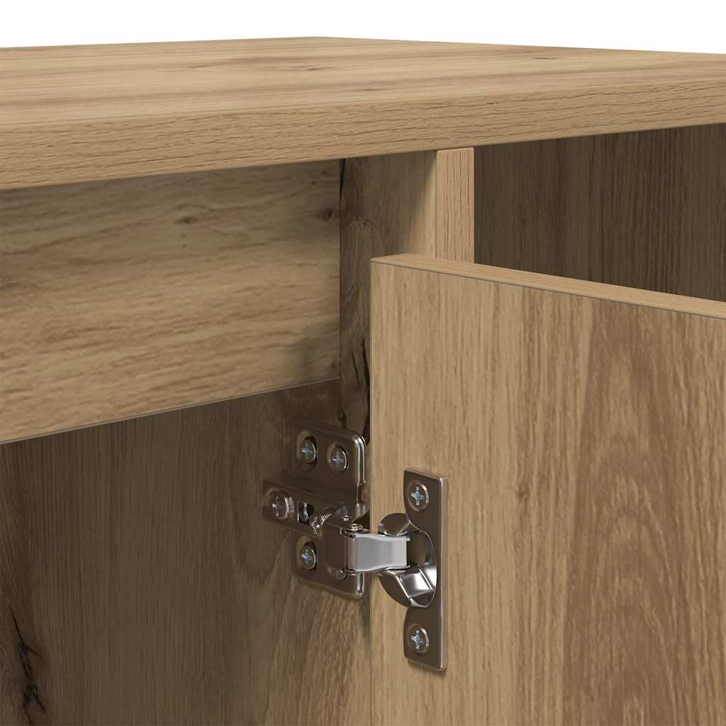 Meuble TV Chêne artisanal 100 x 35 x 55 cm Bois d'ingénierie - XIOS