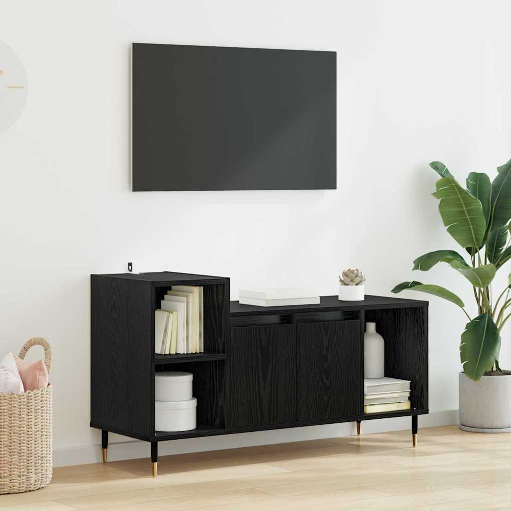 Meuble TV Chêne noir 100 x 35 x 55 cm Bois d'ingénierie - XIOS