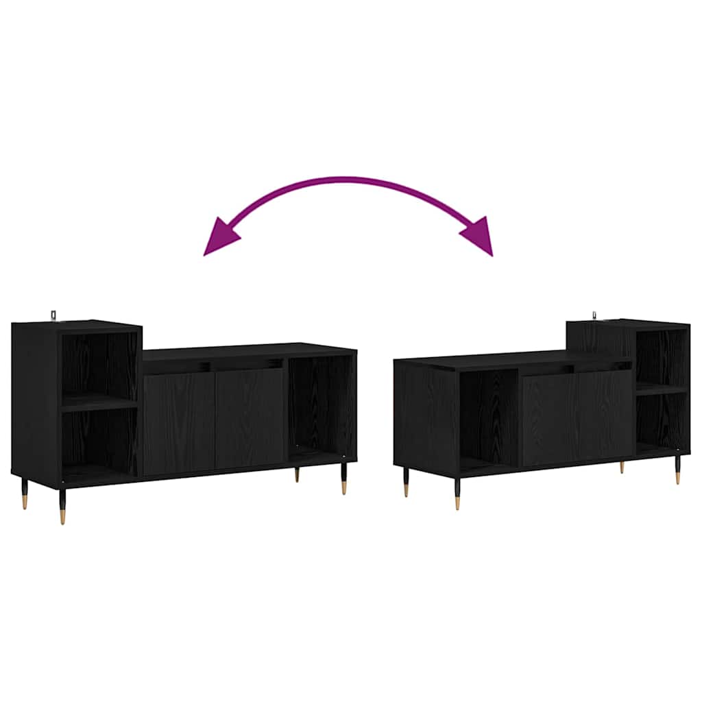 Meuble TV Chêne noir 100 x 35 x 55 cm Bois d'ingénierie - XIOS