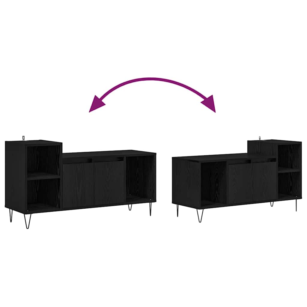 Meuble TV Chêne noir 100 x 35 x 55 cm Bois d'ingénierie - XIOS