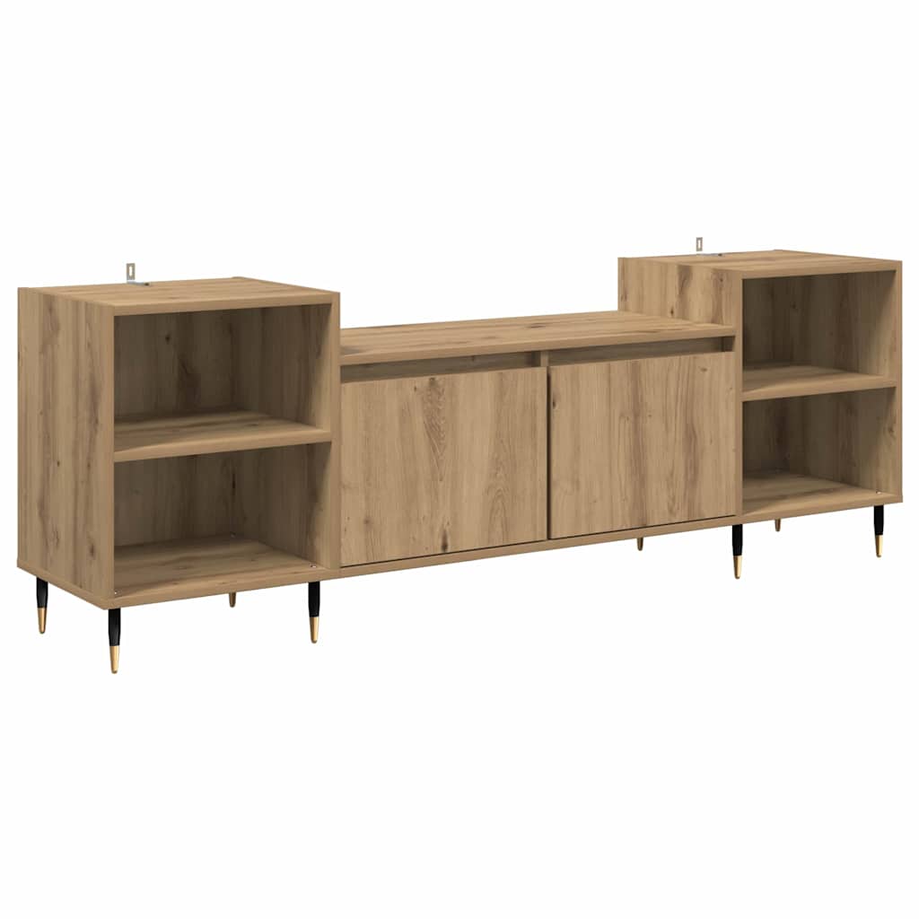 Meuble TV Chêne artisanal 160 x 35 x 55 cm Bois d'ingénierie - XIOS