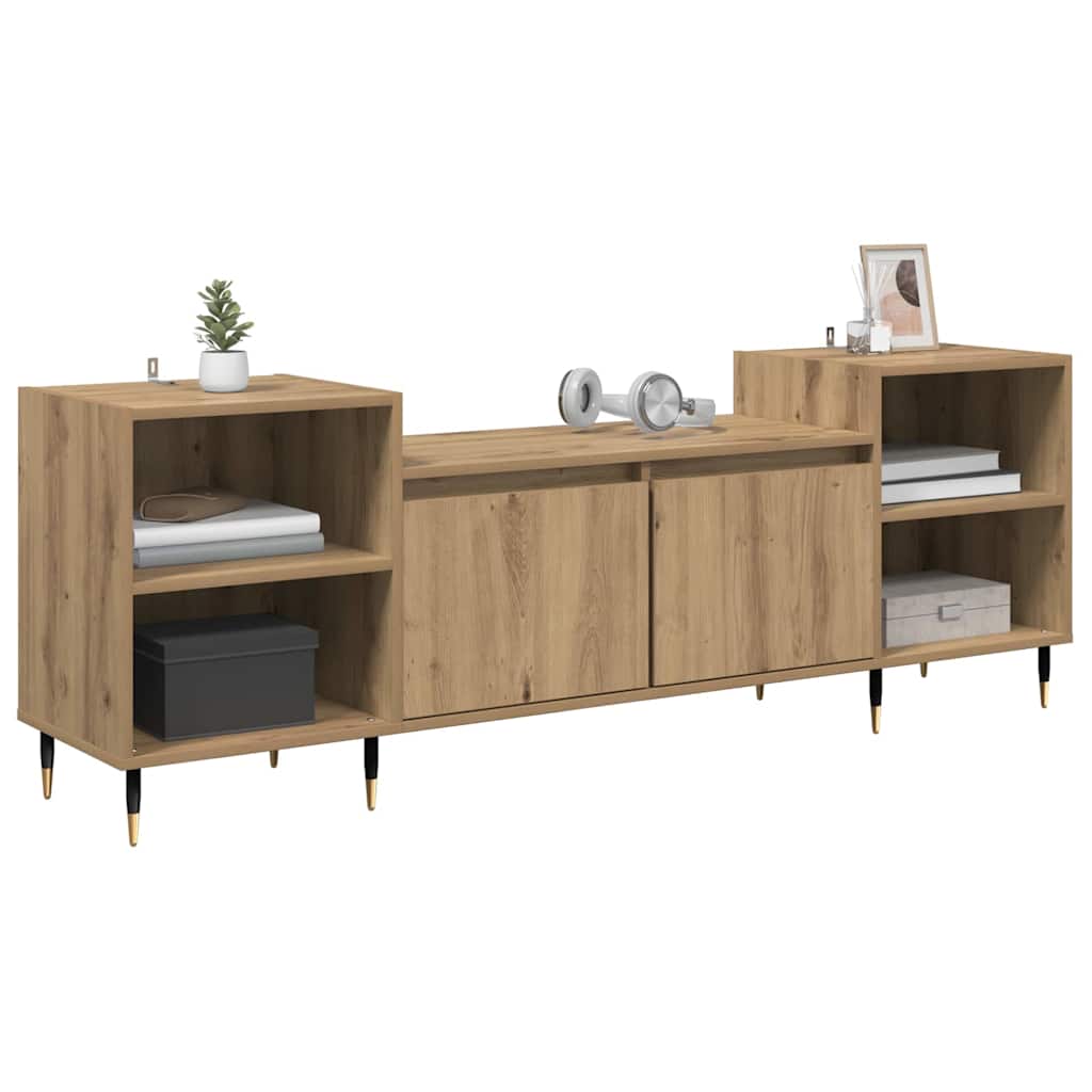 Meuble TV Chêne artisanal 160 x 35 x 55 cm Bois d'ingénierie - XIOS