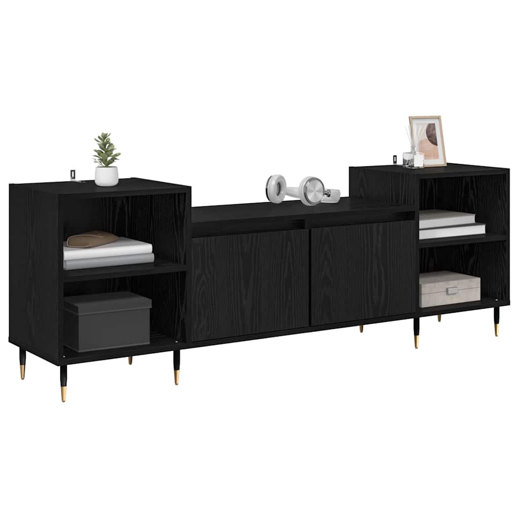 Meuble TV Chêne noir 160 x 35 x 55 cm Bois d'ingénierie - XIOS