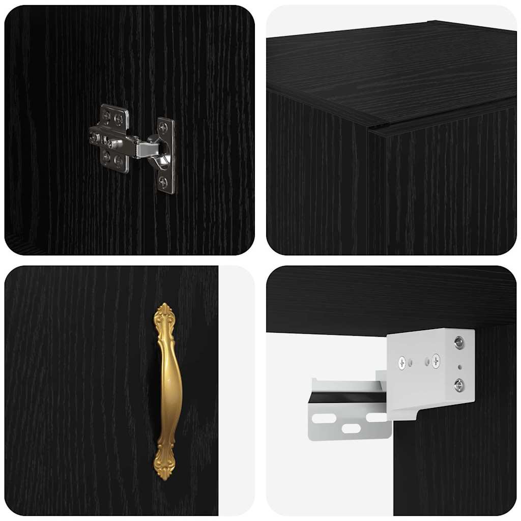 Meuble mural Chêne noir 69,5 x 34 x 90 cm Bois d'ingénierie - XIOS