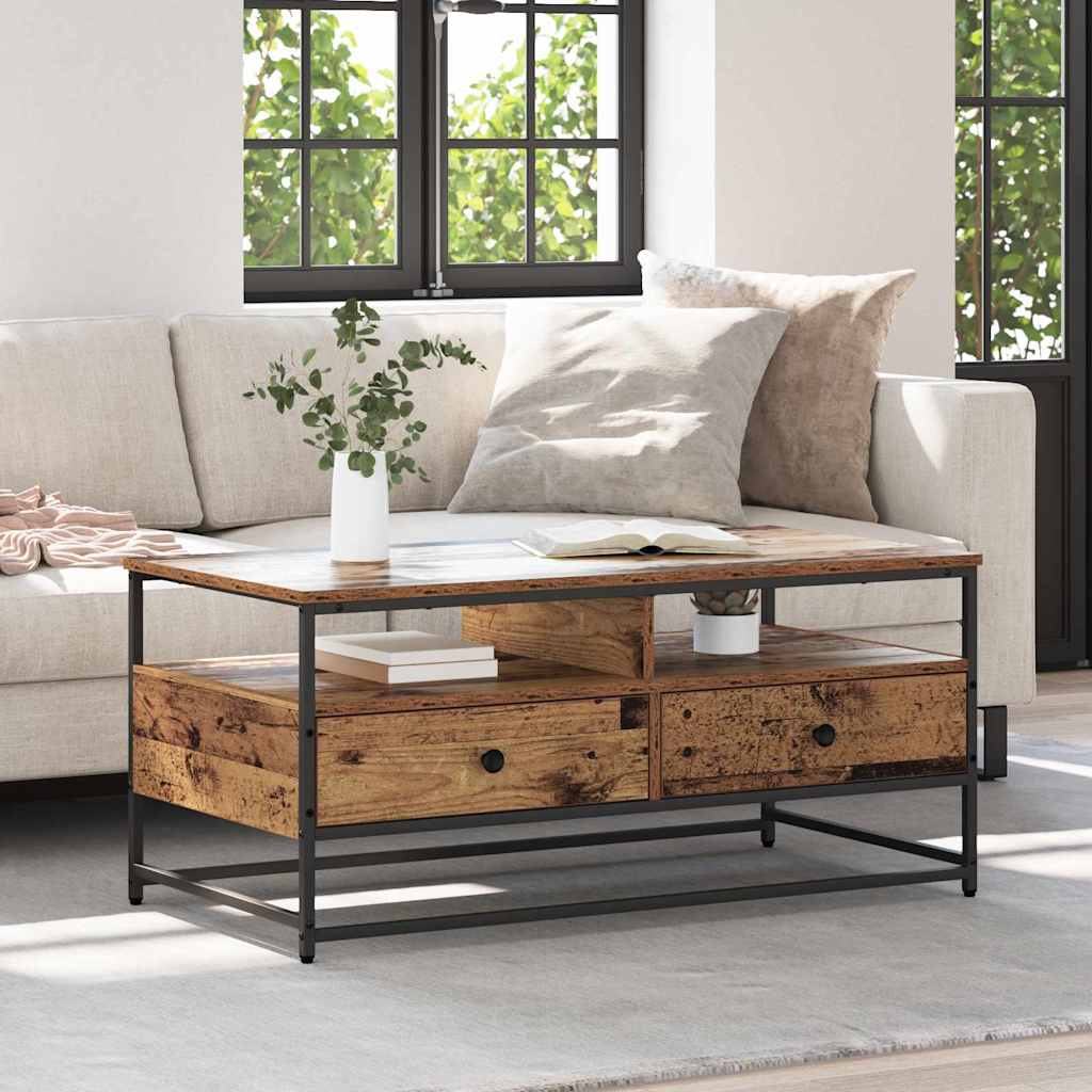 Table basse Bois ancien 100 x 51 x 45 cm Bois d'ingénierie - XIOS