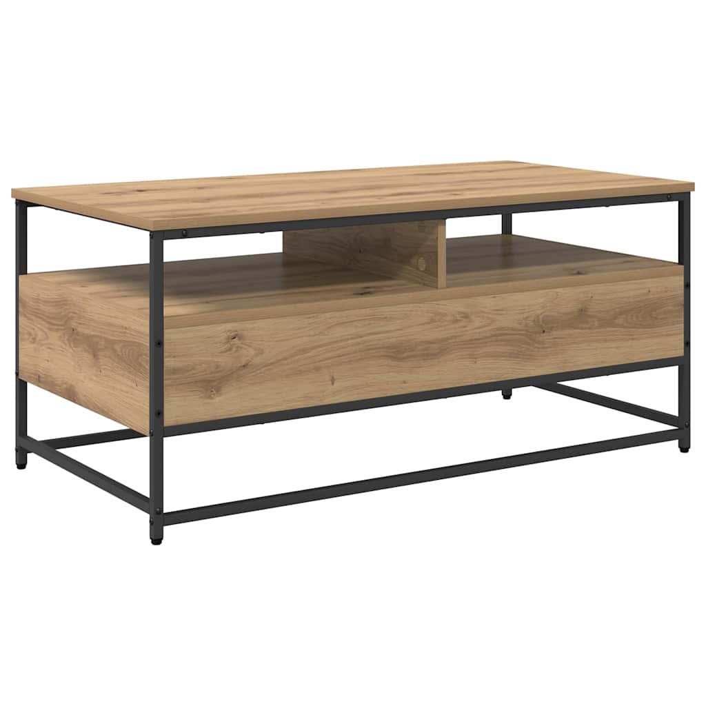 Table basse Chêne artisanal 100 x 51 x 45 cm Bois d'ingénierie - XIOS