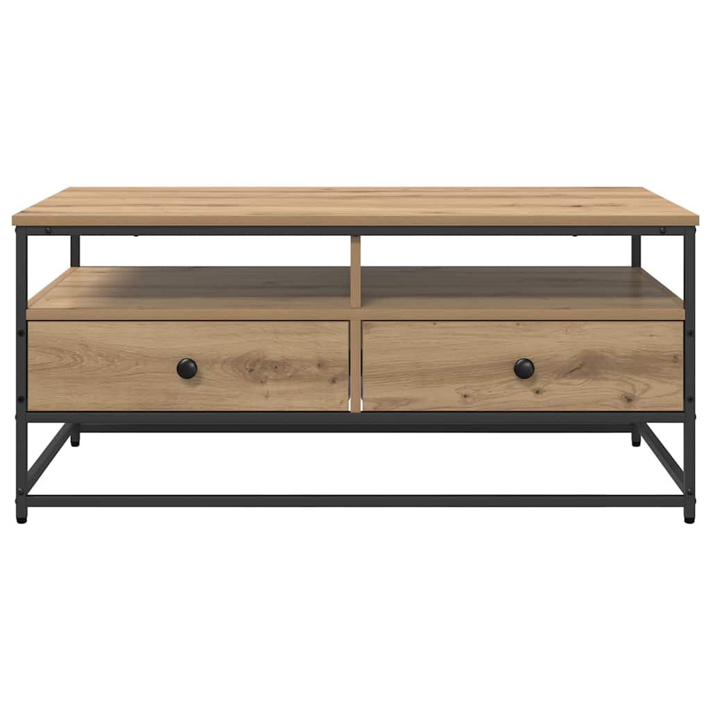 Table basse chêne artisanal 100 x 51 x 45 cm Bois d'ingénierie - XIOS