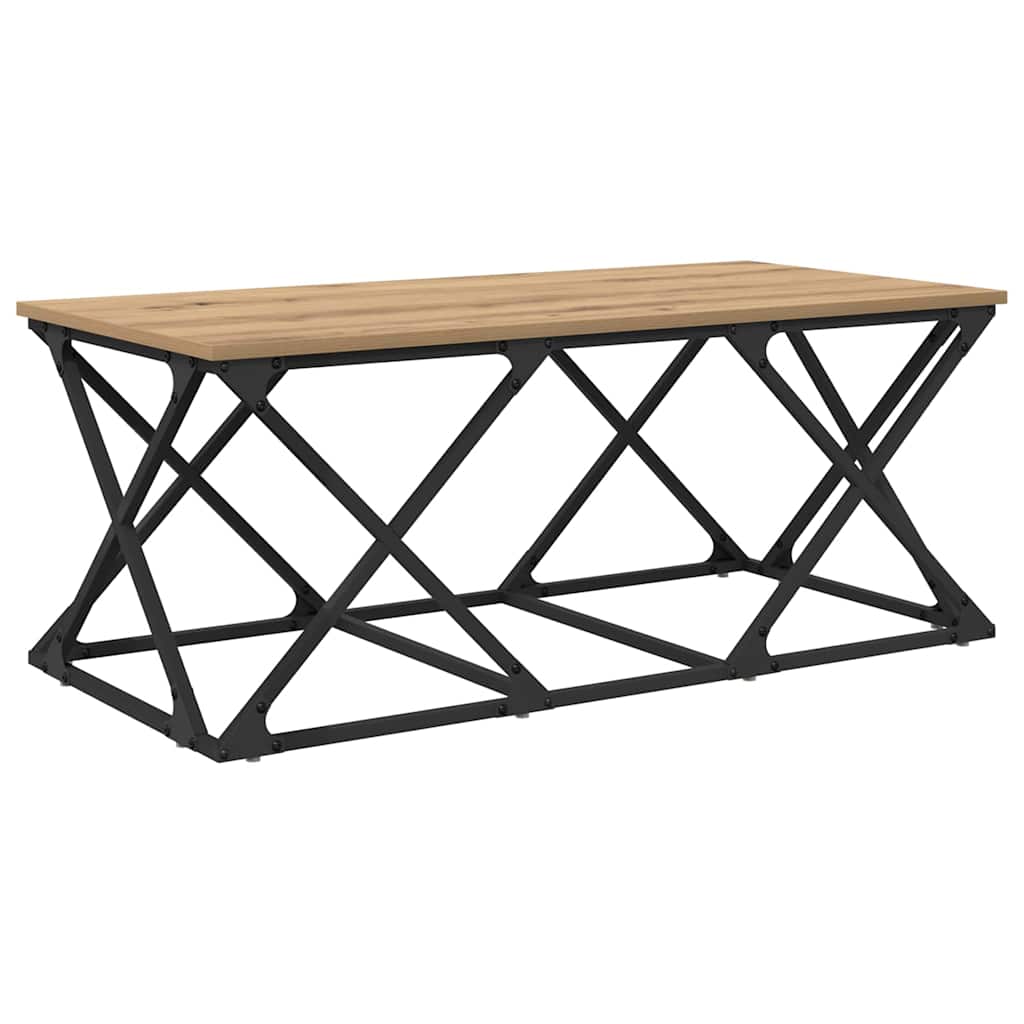 Table basse chêne artisanal 100 x 49 x 40 cm Bois d'ingénierie - XIOS