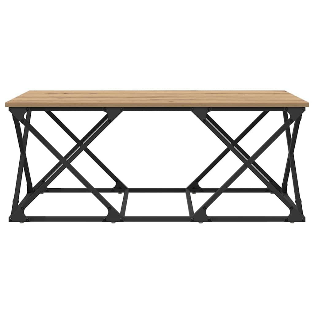 Table basse chêne artisanal 100 x 49 x 40 cm Bois d'ingénierie - XIOS