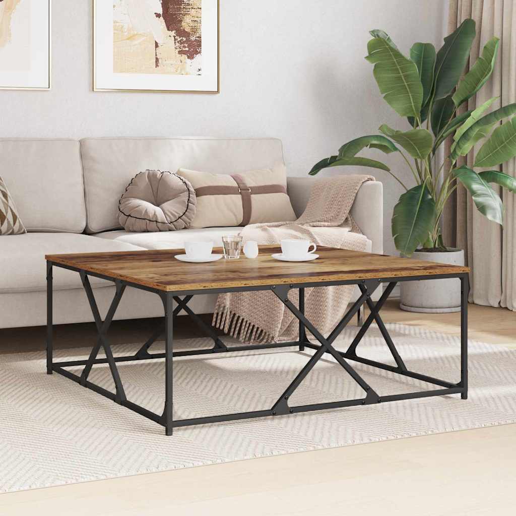 Table basse Bois ancien 100 x 100 x 40 cm Bois d'ingénierie - XIOS