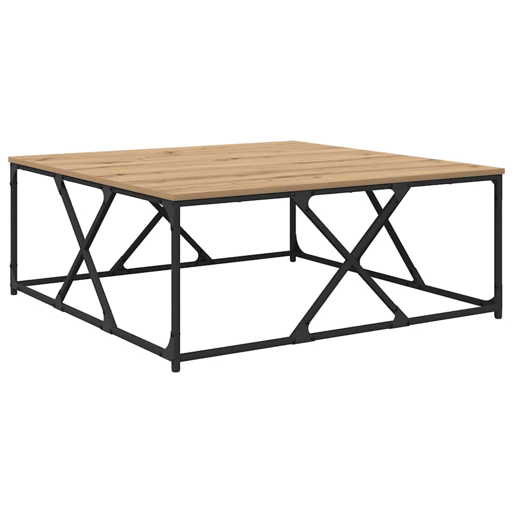 Table basse Chêne artisanal 100 x 100 x 40 cm Bois d'ingénierie - XIOS