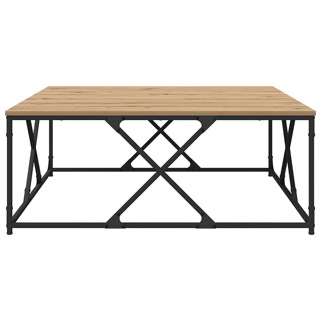 Table basse Chêne artisanal 100 x 100 x 40 cm Bois d'ingénierie - XIOS