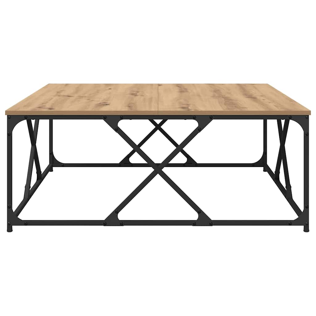 Table basse Chêne artisanal 100 x 100 x 40 cm Bois d'ingénierie - XIOS