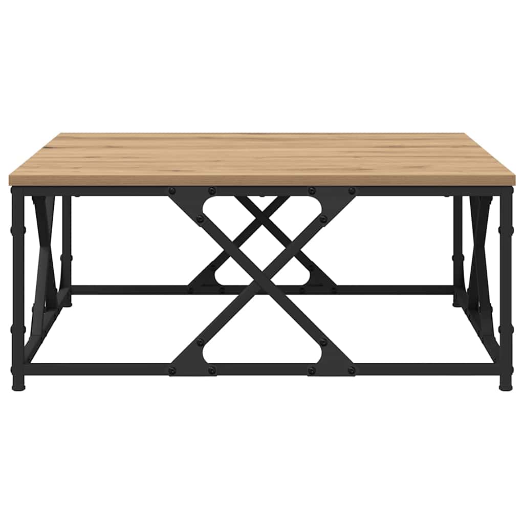 Table basse chêne artisanal 70 x 70 x 30 cm Bois d'ingénierie - XIOS