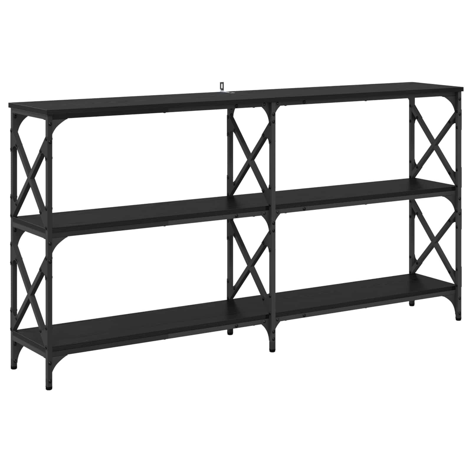 Table console Chêne noir 156 x 28 x 80,5 cm Bois d'ingénierie - XIOS
