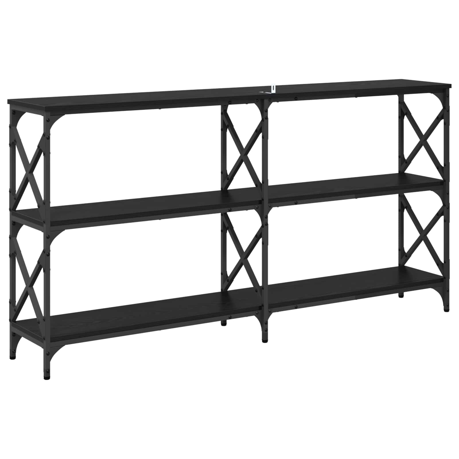 Table console Chêne noir 156 x 28 x 80,5 cm Bois d'ingénierie - XIOS