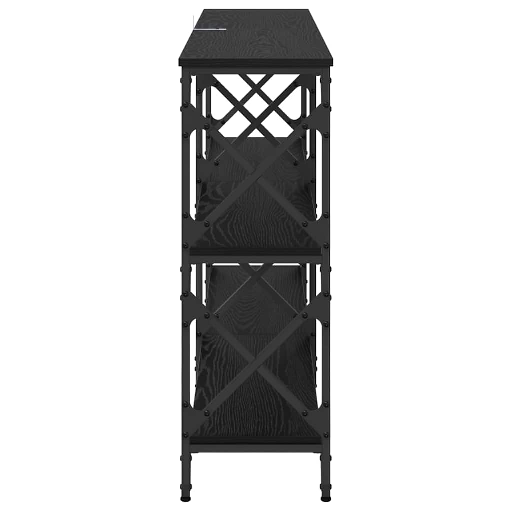 Table console Chêne noir 156 x 28 x 80,5 cm Bois d'ingénierie - XIOS