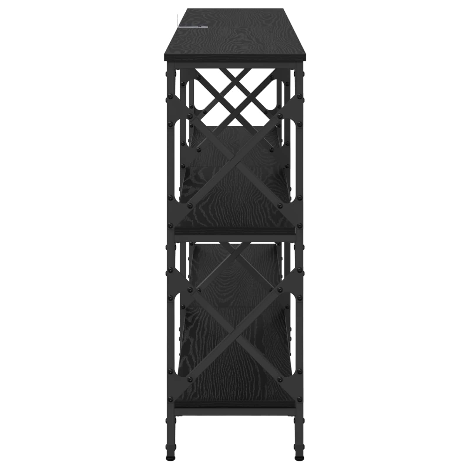Table console Chêne noir 156 x 28 x 80,5 cm Bois d'ingénierie - XIOS