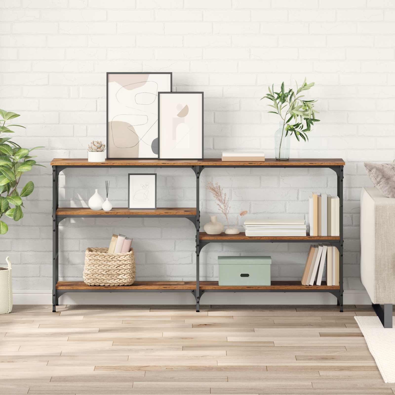Table console Bois ancien 150 x 29 x 76,5 cm Bois d'ingénierie - XIOS