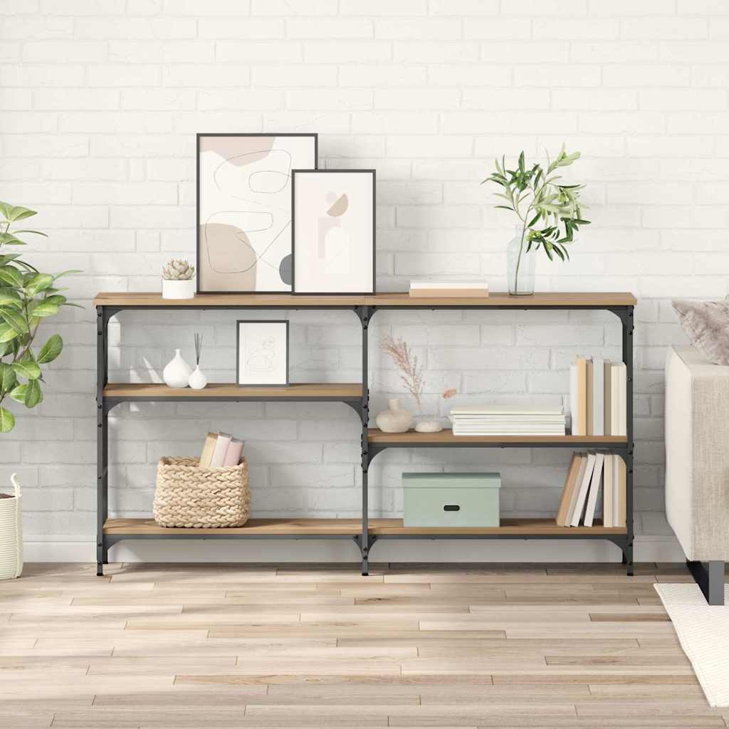 Table console avec étagère chêne artisanal 150 x 29 x 76,5 cm - XIOS