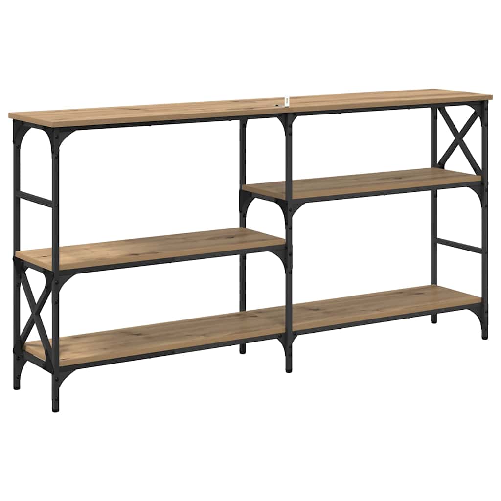 Table console avec étagère chêne artisanal 150 x 29 x 76,5 cm - XIOS